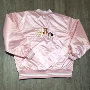 New The Disney Store Satin Princess Bomber Jacket Girls Size Large NWT